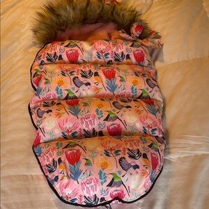 Floral Pink Baby Stroller Footmuff